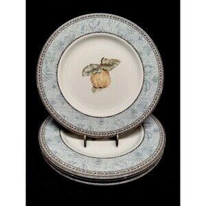 Set 4 Johnson Brothers England manorwood round Salad Plate 9" Pear Fruit leaf